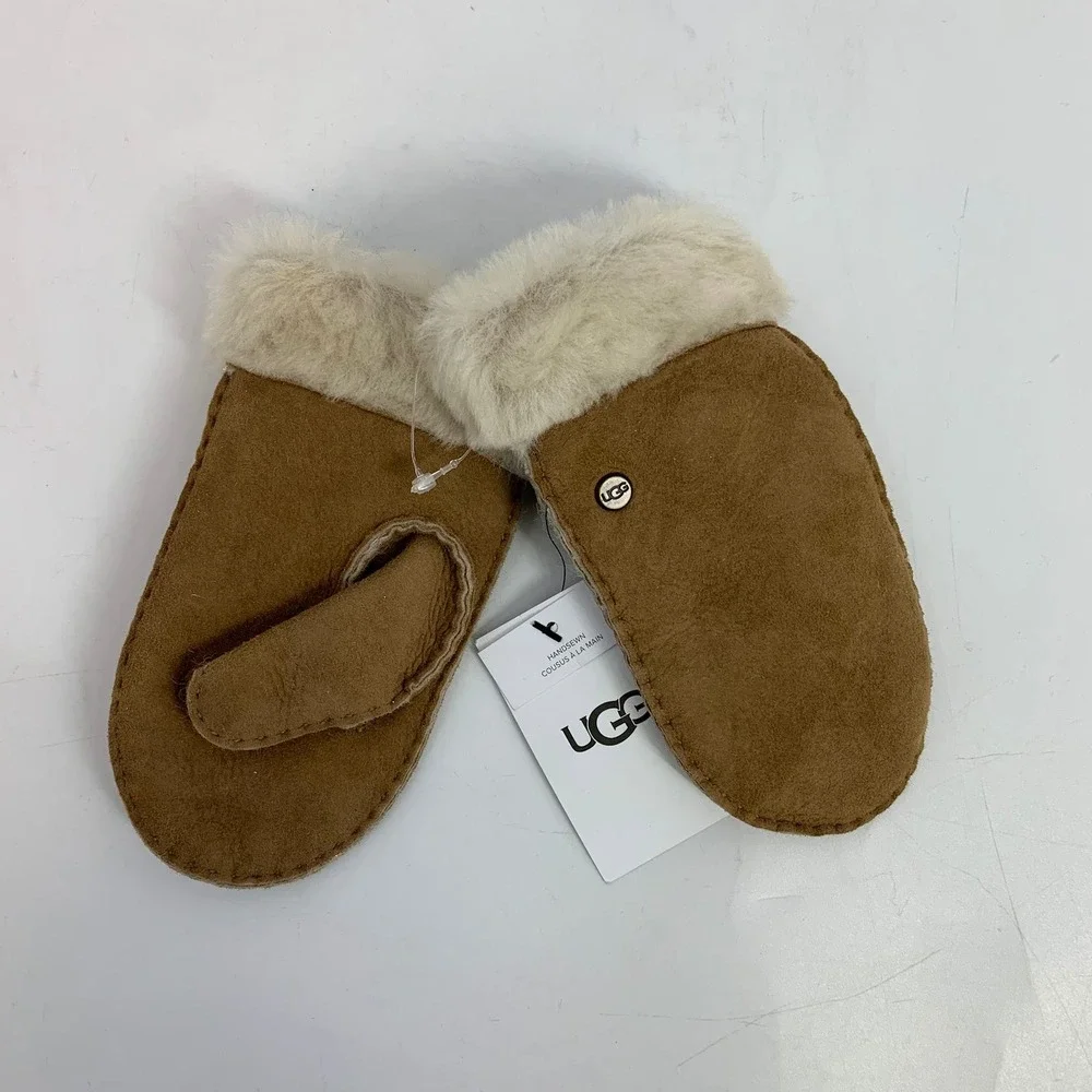 UGG Kids' Chestnut Sheepskin Mittens Handsewn‎ Mitten 4-6 YR Girls New